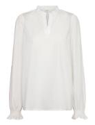 Rwsebony Blouse Tops Blouses Long-sleeved White Rosemunde