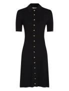 Gold Button Herit Ss Polo Dress Kort Kjole Black Tommy Hilfiger