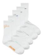 Jaclukas Tennis Socks 5 Pack Jnr Sokker Strømper White Jack & J S