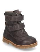 Rub Sole™ Velcro Boot Tex Vinterstøvletter Med Borrelås Brown Pom Pom