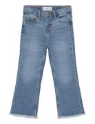 Flared Finished Jeans Bottoms Jeans Regular Jeans Blue Mango