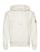 Badge Hoodie Tops Sweat-shirts & Hoodies Hoodies Cream Calvin Klein Je...