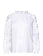 Shirt With Ruffles Tops Blouses Long-sleeved White Coster Copenhagen