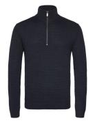 Bs Innes Regular Fit Knitwear Tops Knitwear Half Zip Jumpers Navy Bruu...