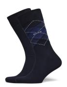 2P Rs Argyle Cc Underwear Socks Regular Socks Black BOSS