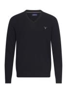 Extrafine Lambswool V-Neck O/S Tops Knitwear V-necks Black GANT