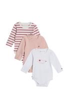 Essential 3 Pack Body Giftpack Bodies Long-sleeved Pink Tommy Hilfiger