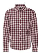 Small Check Regular Shirt Ls Tops Shirts Long-sleeved Shirts Burgundy ...