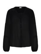 Blouse 1/1 Sleeve Tops Blouses Long-sleeved Black Gerry Weber