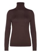 Modal Silk Nylon-Ls Sweater Tops Knitwear Turtleneck Brown Lauren Ralp...