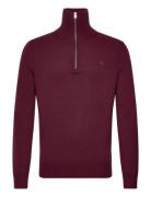 Hertford Half Zip Tops Knitwear Half Zip Jumpers Burgundy Morris