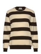 Eco Wool Stripe Kasey Sweater Tops Knitwear Jumpers Brown Mads Nørgaar...