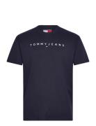 Tjm Reg Linear Logo Tee Ext Tops T-shirts Short-sleeved Navy Tommy Jea...