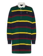 Striped Cotton Jersey Rugby Dress Knelang Kjole Green Polo Ralph Laure...