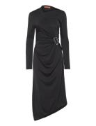 Long Sleeve Midi Dress With Fixed B Knelang Kjole Black STINE GOYA