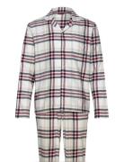 Ls Flannel Pj Shirt Set Pyjamas Beige Tommy Hilfiger