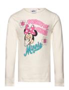 Tshirt Tops T-shirts Long-sleeved T-shirts Cream Minnie Mouse