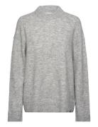 Textured Loose Sweater Tops Knitwear Jumpers Grey Calvin Klein Jeans