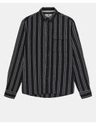 Akleif Structure Shirt Tops Shirts Casual Black Anerkjendt