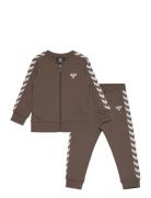 Hmlbille Tracksuit Sport Tracksuits Brown Hummel