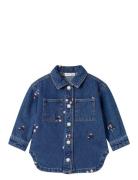 Nmfkat Emb Dnm Jacket 8775-Za O Tops Shirts Long-sleeved Shirts Blue N...