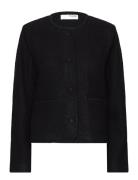 Slfdarla Ls Knit Short Cardigan D2 Ulljakke Jakke Black Selected Femme