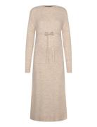 Vmmlefile Ls Boatneck Calf Dress Noos Knelang Kjole Cream Vero Moda Ma...