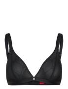 Triangle Sporty Lace Lingerie Bras & Tops Soft Bras Bralette Black HUG...