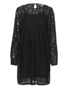 Crkanni Lace Dress Knelang Kjole Black Cream