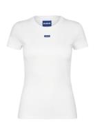 Easy Tee_B Tops T-shirts & Tops Short-sleeved White HUGO BLUE