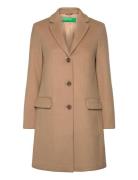 Coat Ullfrakk Frakk Beige United Colors Of Benetton