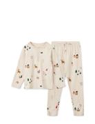 Wilhelm Printed Pyjamas Set Pyjamas Sett Beige Liewood