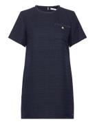 Tweed Short Shift Dress Kort Kjole Navy Tommy Hilfiger