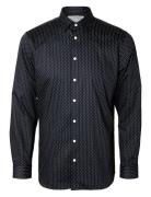 Slhslimperformance Aop Shirt Ls Tops Shirts Casual Navy Selected Homme