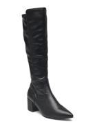 Biadevived Stretch Knee High Boot Smooth Faux Leather Høye Støvletter ...