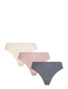 Thong 3Pk Stringtruse Undertøy Multi/patterned Calvin Klein