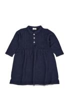 Merino Pointelle Dress W. Collar Dresses & Skirts Dresses Casual Dress...