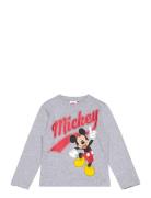 Tshirt Tops T-shirts Long-sleeved T-shirts Grey Mickey Mouse