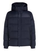 Mix Down Hooded Puffer Jacket Fôret Jakke Navy Tommy Hilfiger