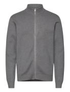 Ecovero Zip Cardigan Tops Knitwear Full Zip Jumpers Grey Lindbergh