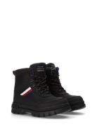 Tommy Hilfiger Faux Fur Ankle Boots Vinterstøvletter Med Snøring Black...