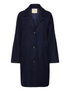 Fqmellon-Jacket Ullfrakk Frakk Navy FREE/QUENT