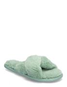 Lia Fake Fur Slipper Slippers Tøfler Green Hunkemöller