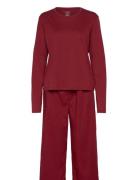 L/S Sleep Set Pyjamas Burgundy Calvin Klein