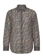 Rel Paisley Cot Silk Shirt Tops Shirts Long-sleeved Navy GANT