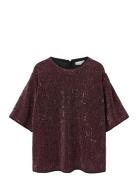 Nkfrunic Sequin Ss Top Tops Blouses & Tunics Purple Name It