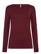 Sc-Marica Tops T-shirts & Tops Long-sleeved Burgundy Soyaconcept