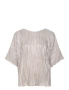 Srnevaeh Blouse Tops Blouses Short-sleeved Silver Soft Rebels