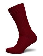 Red Ribbed Socks Underwear Socks Regular Socks Burgundy AN IVY