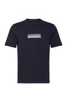 Hilfiger Box Tee Tops T-shirts Short-sleeved Navy Tommy Hilfiger